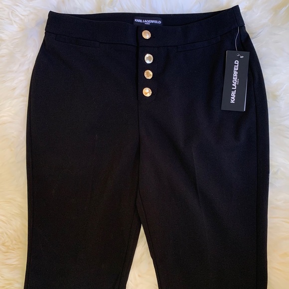 Karl Lagerfeld Black Trouser Dress Pants Size 4 - Picture 3 of 10